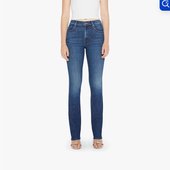 MOTHER Smokin Double Heel Flare Jeans in Deep Blue - Picture 3 of 8